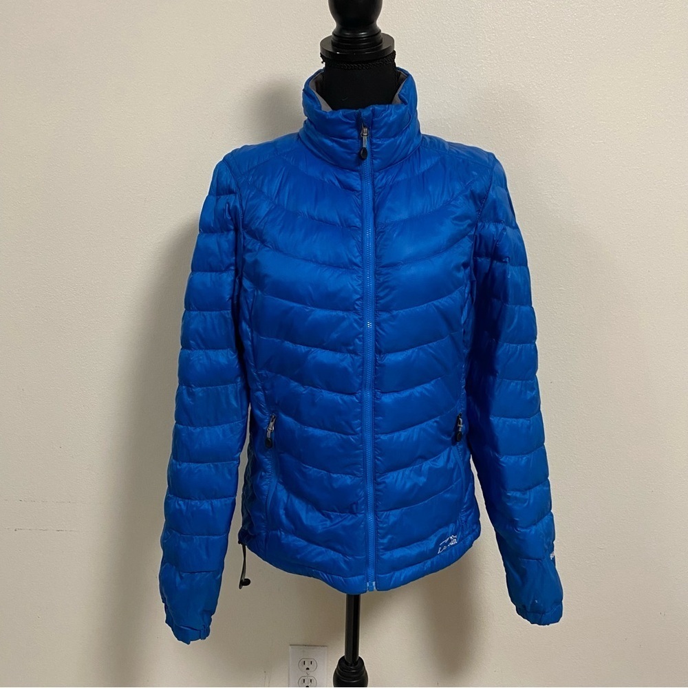 L.L. Bean Jacket Women's Size Small Reg Blue Yellow Ultralight 850 Down Jacket